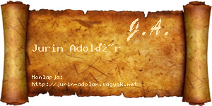 Jurin Adolár névjegykártya